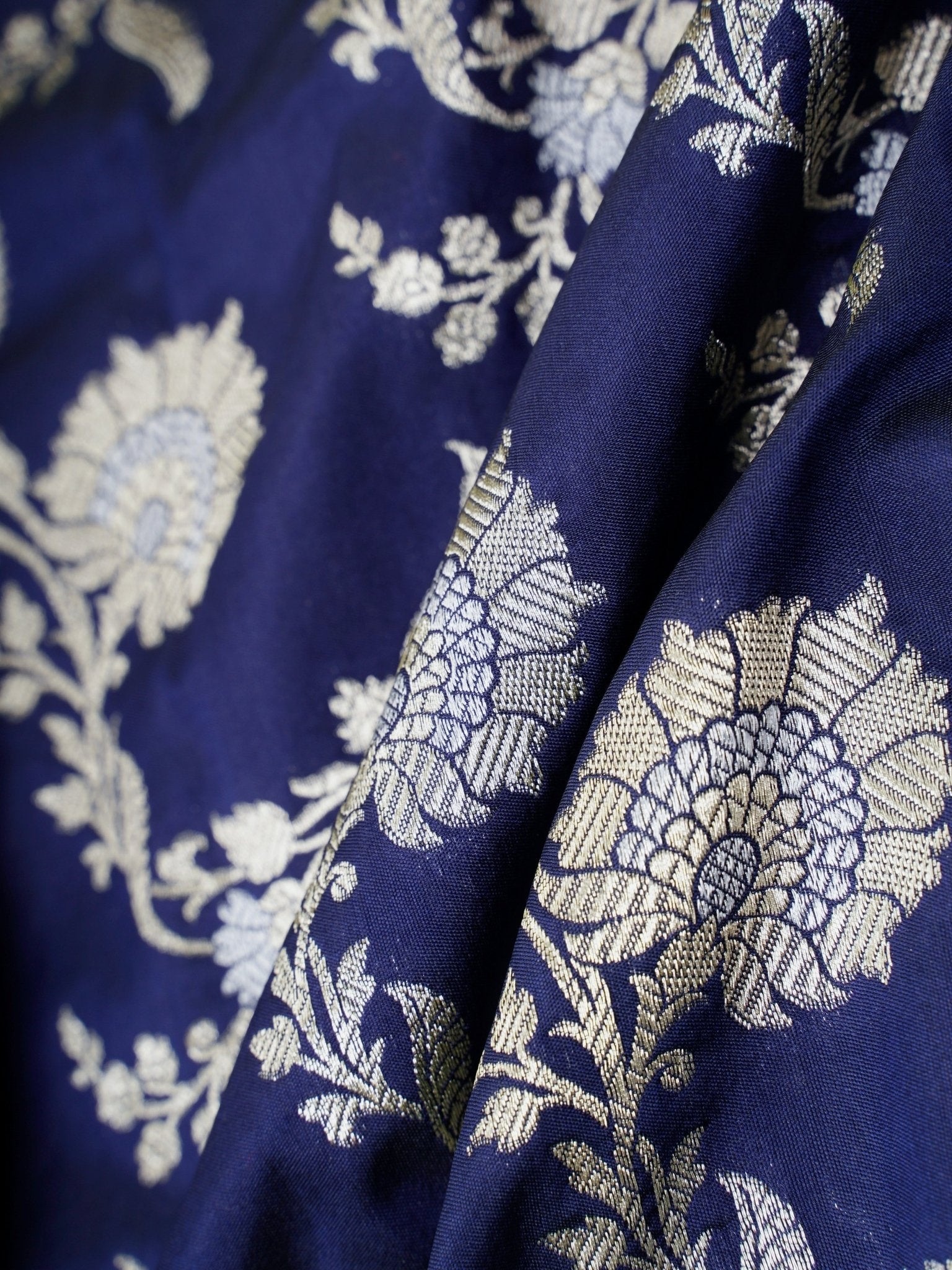 Katan Blue Katan Semi Silk Manoranjitham Weaves - Handloom Store