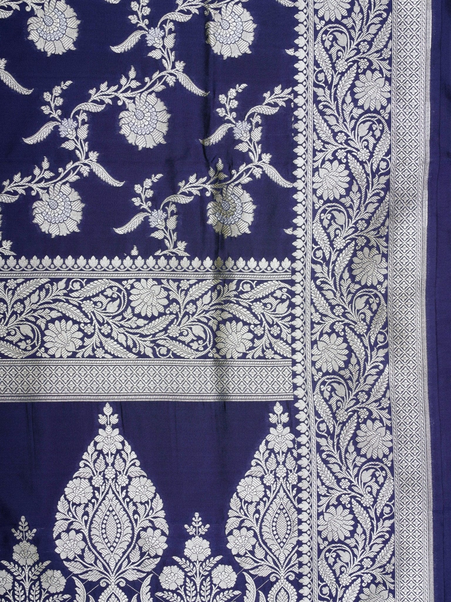 Katan Blue Katan Semi Silk Manoranjitham Weaves - Handloom Store