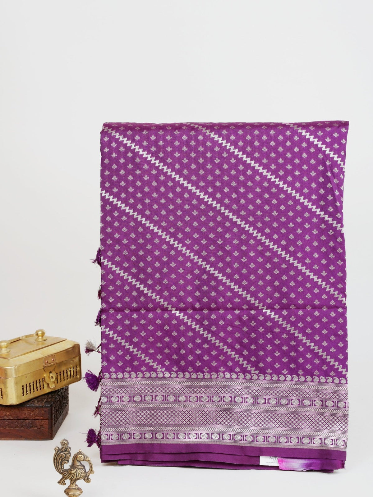 Katan Purple Katan Semi Silk Manoranjitham Weaves - Handloom Store