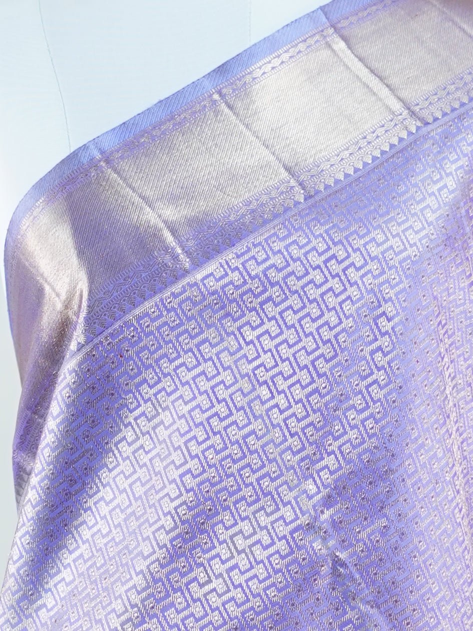 Kanchipuram Silk Violet 100% Pure Silk  - Manoranjitham Weaves - Handloom Store