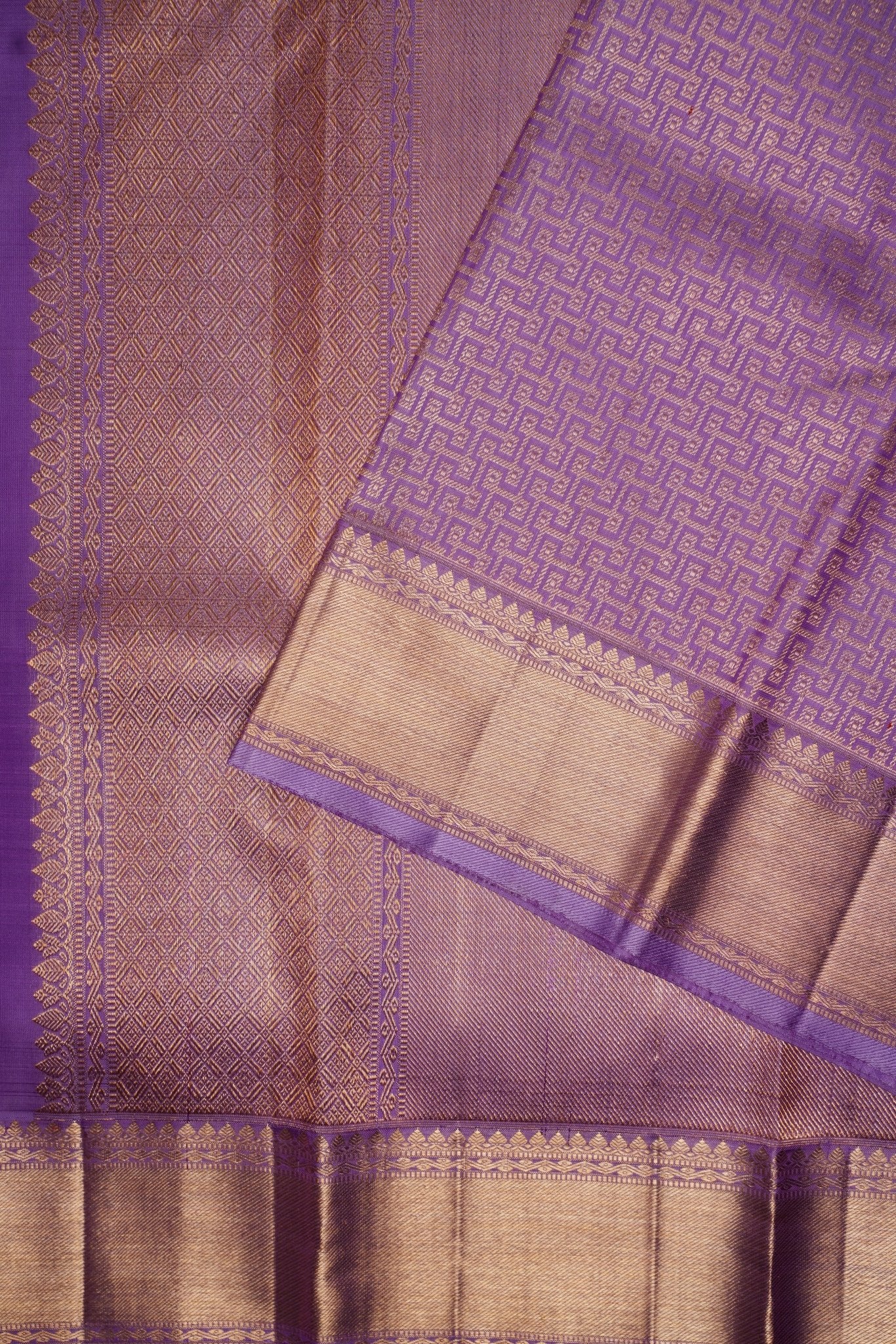 Kanchipuram Silk Violet 100% Pure Silk  Manoranjitham Weaves - Handloom Store