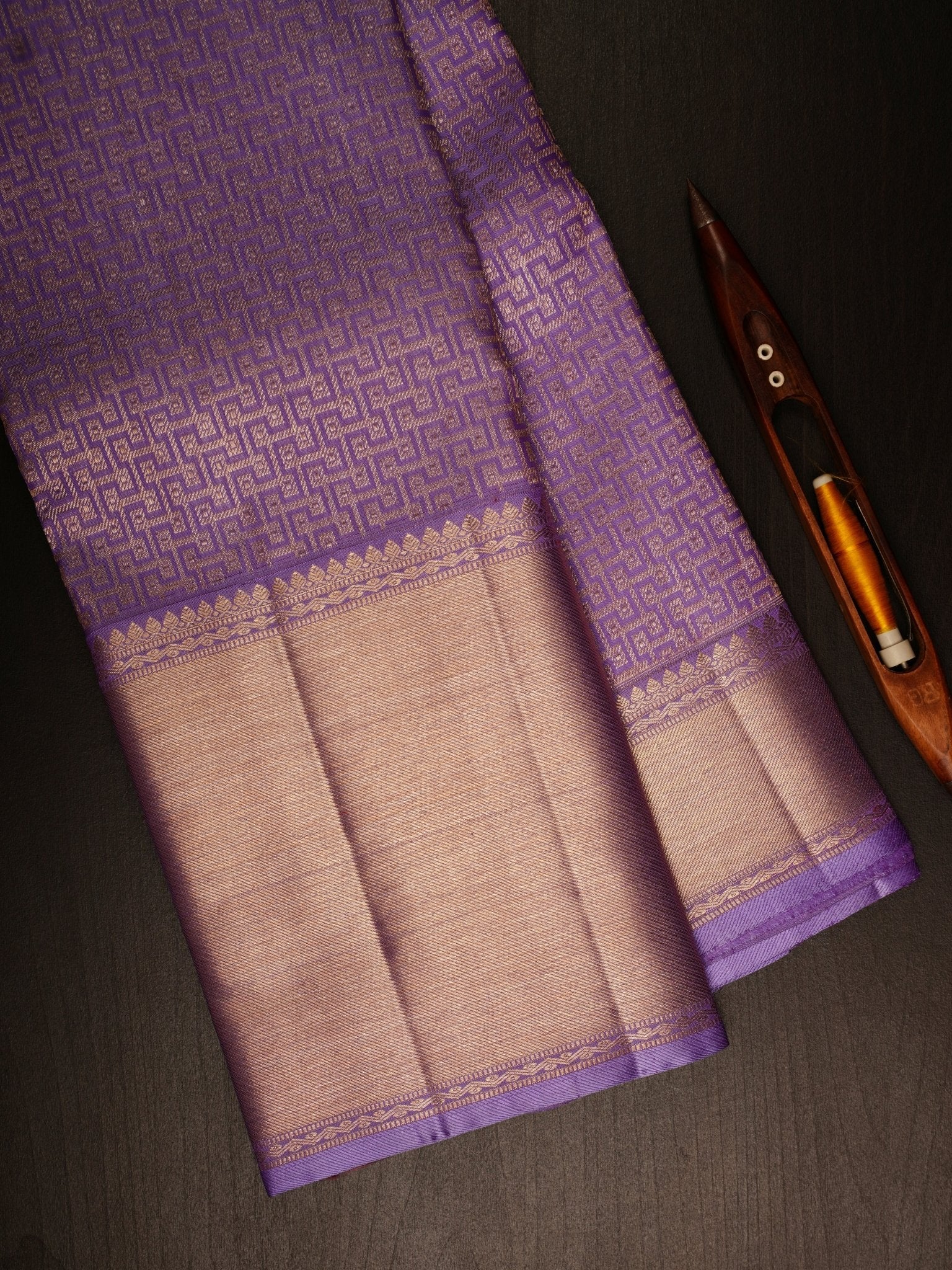 Kanchipuram Silk Violet 100% Pure Silk  Manoranjitham Weaves - Handloom Store