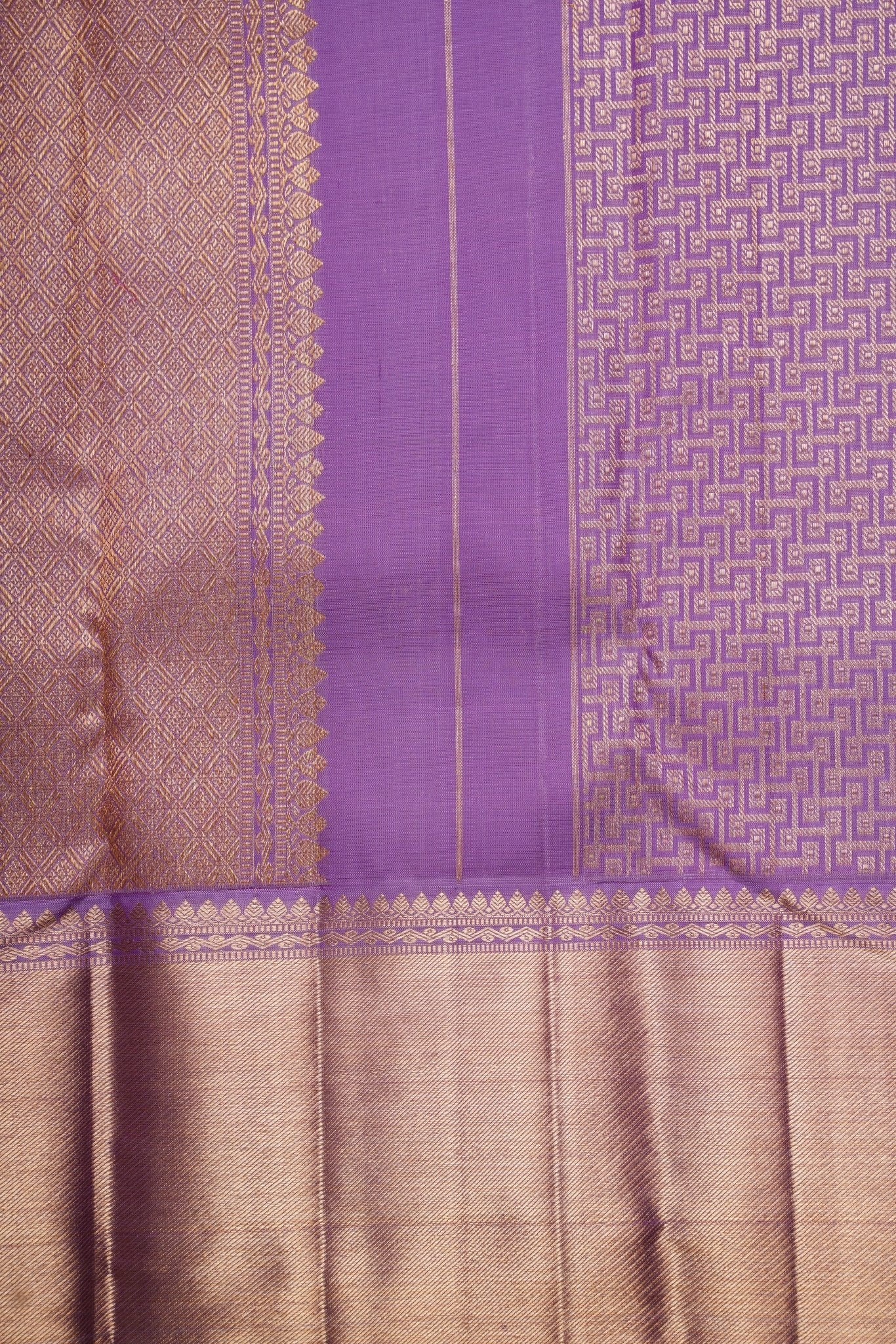Kanchipuram Silk Violet 100% Pure Silk  Manoranjitham Weaves - Handloom Store