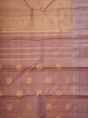 Kanchipuram Silk Light Brown 100% Pure Silk  Manoranjitham Weaves - Handloom Store
