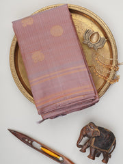 Kanchipuram Silk Light Brown 100% Pure Silk  Manoranjitham Weaves - Handloom Store