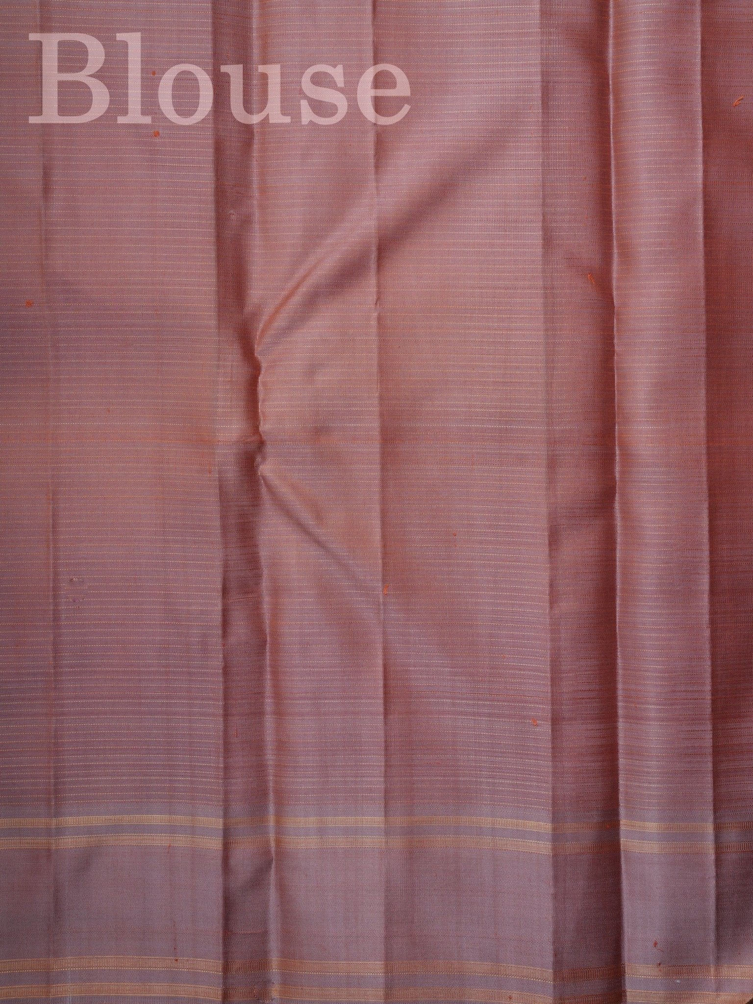 Kanchipuram Silk Light Brown 100% Pure Silk  Manoranjitham Weaves - Handloom Store