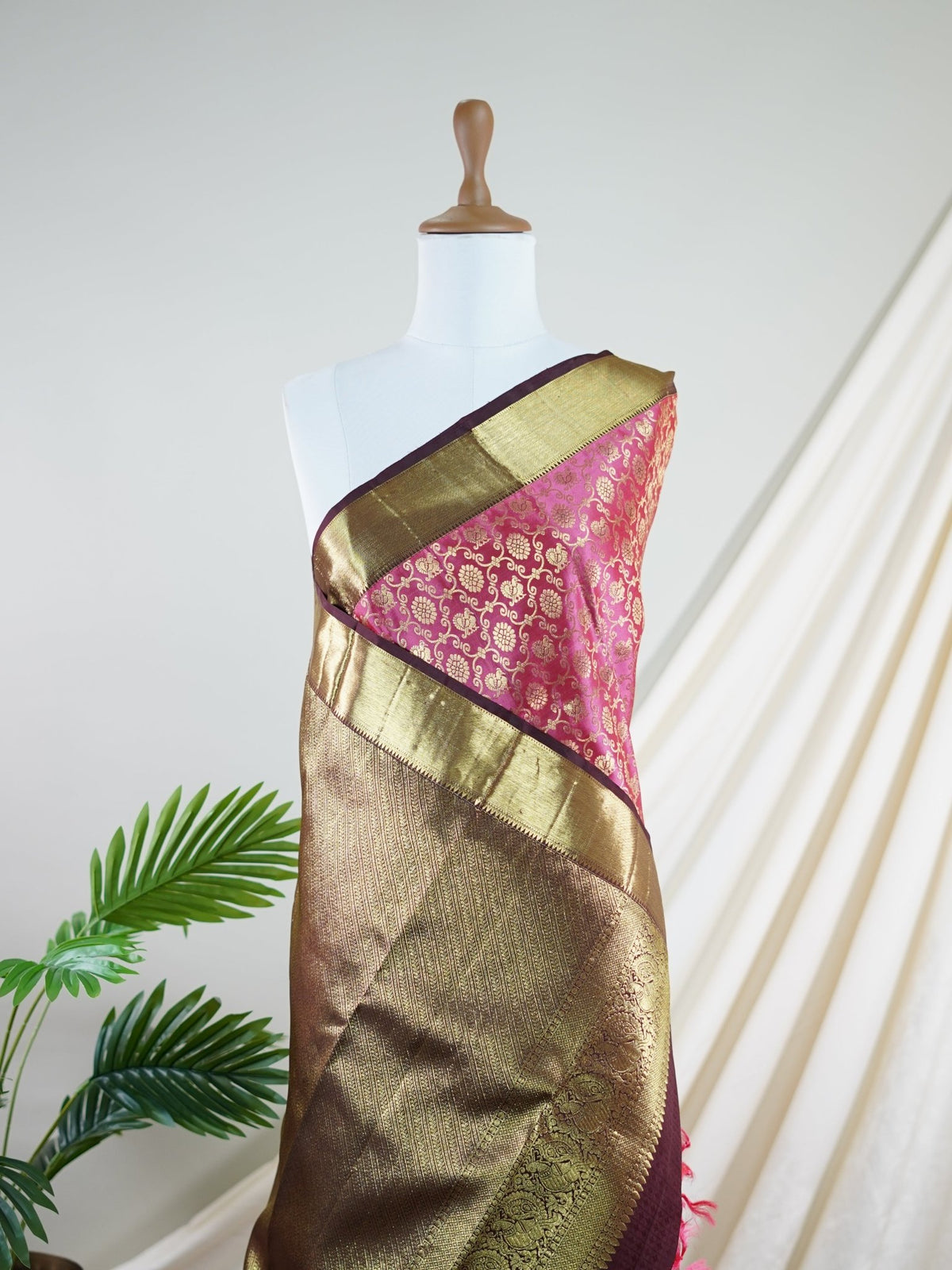 Kanchipuram Silk Soft Pink 100% Pure Silk  - Manoranjitham Weaves - Handloom Store