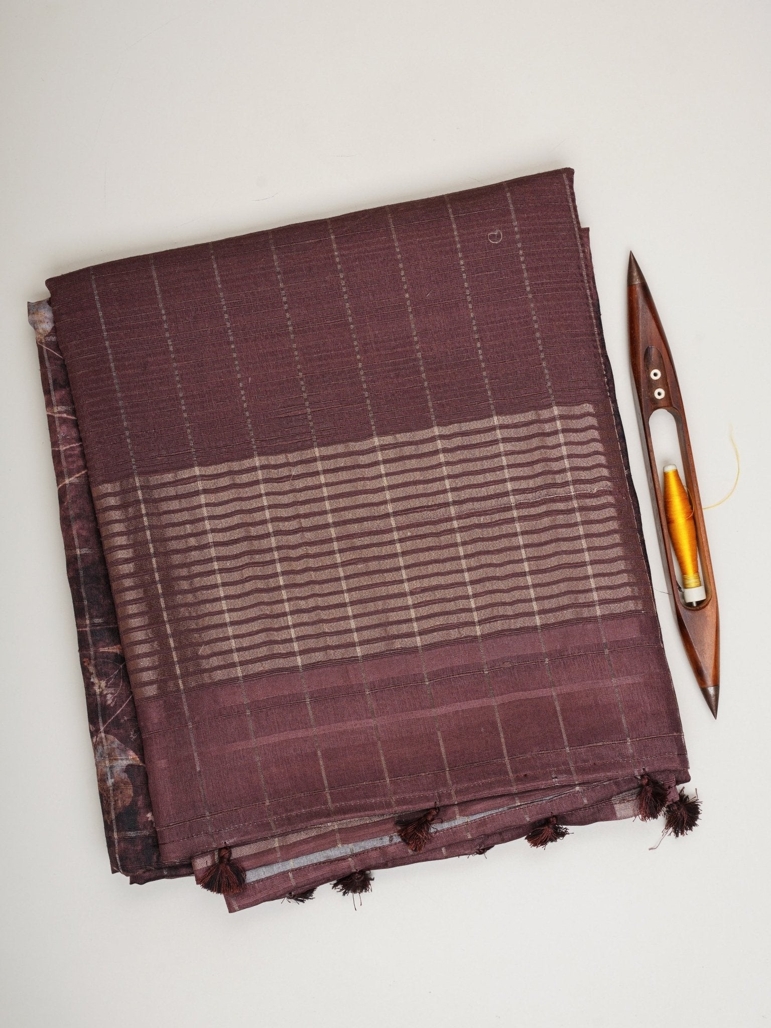 Tussars Brown  Semi Tussar Manoranjitham Weaves - Handloom Store