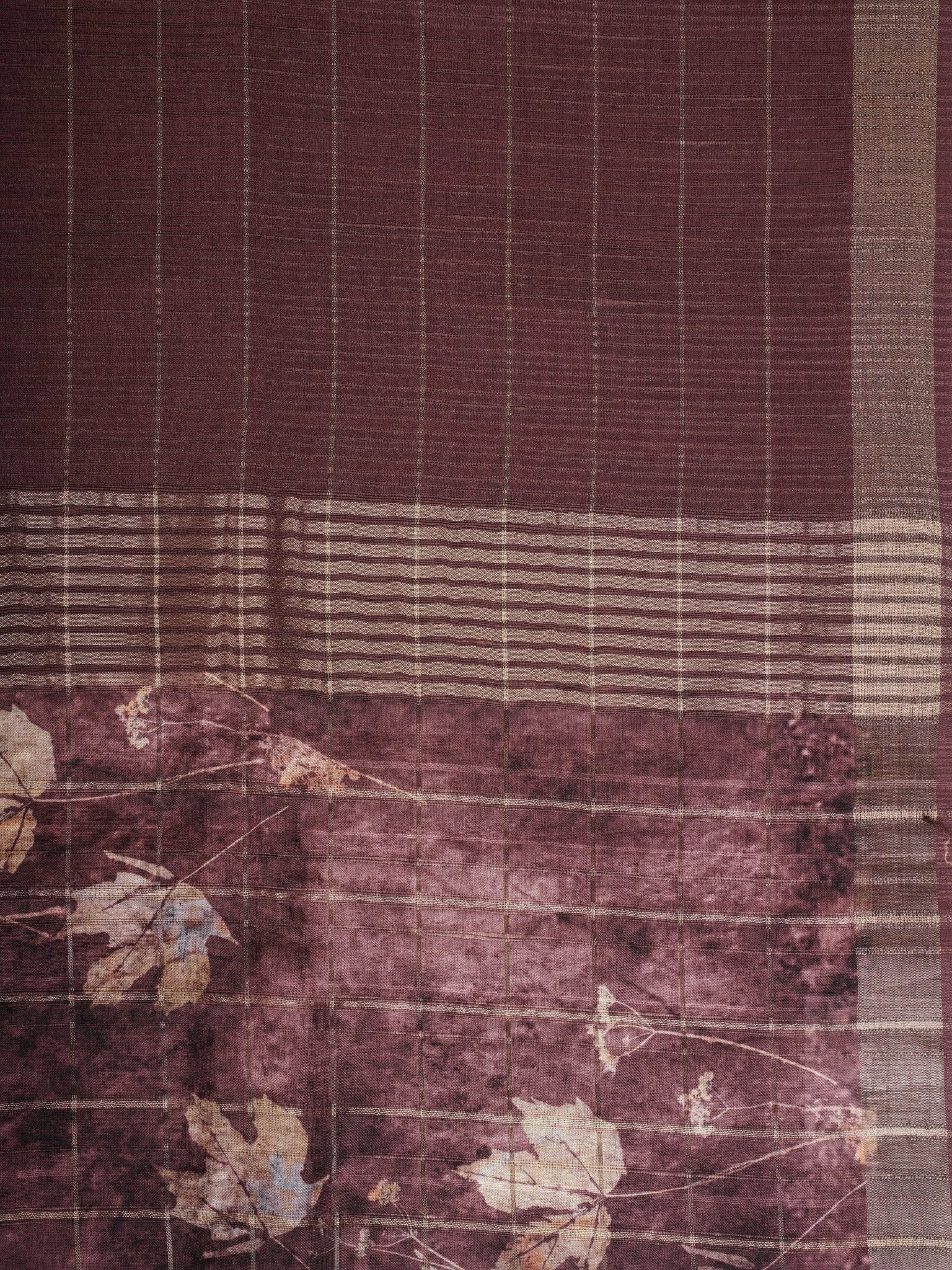 Tussars Brown  Semi Tussar Manoranjitham Weaves - Handloom Store
