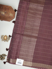 Tussars Brown  Semi Tussar Manoranjitham Weaves - Handloom Store