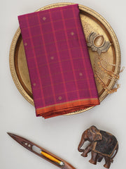 Kanchipuram Silk Magentanta Pink 100% Pure Silk  Manoranjitham Weaves - Handloom Store