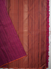 Kanchipuram Silk Magentanta Pink 100% Pure Silk  Manoranjitham Weaves - Handloom Store