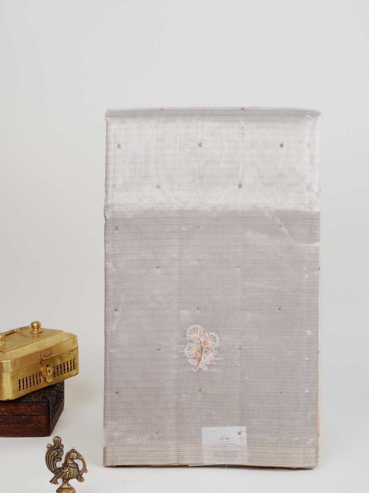 tissue Silver 100% Pure Tissue - Manoranjitham Weaves - Handloom Store