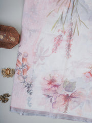 Linen White Silk Kota