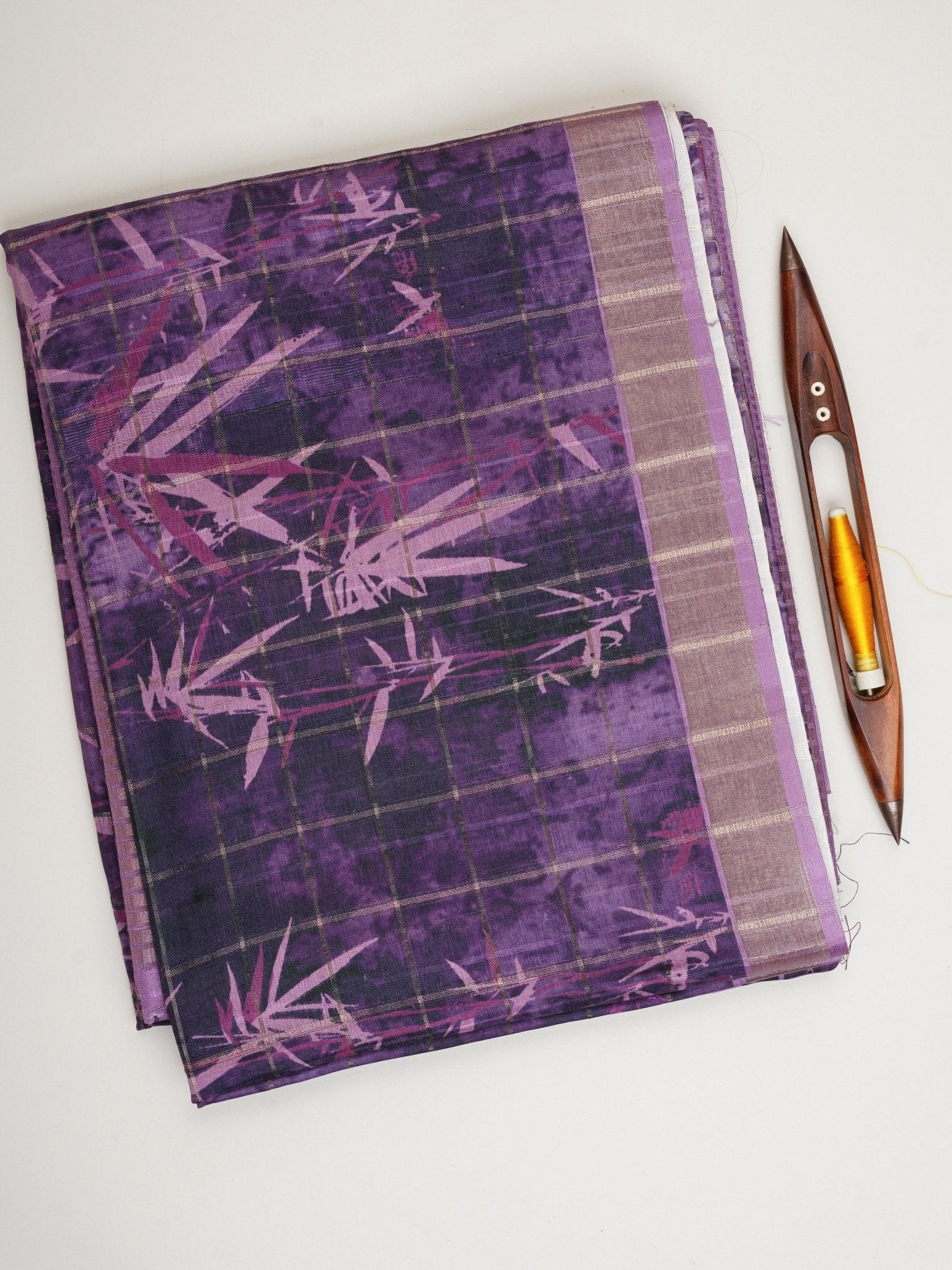 Tussars Violet Semi Tussar Manoranjitham Weaves - Handloom Store