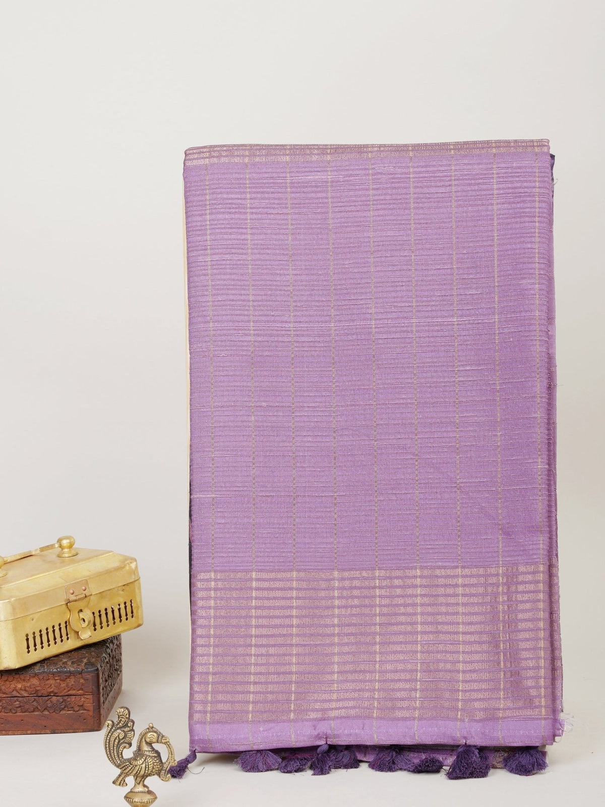 Tussars Violet Semi Tussar Manoranjitham Weaves - Handloom Store