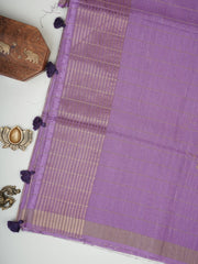Tussars Violet Semi Tussar Manoranjitham Weaves - Handloom Store