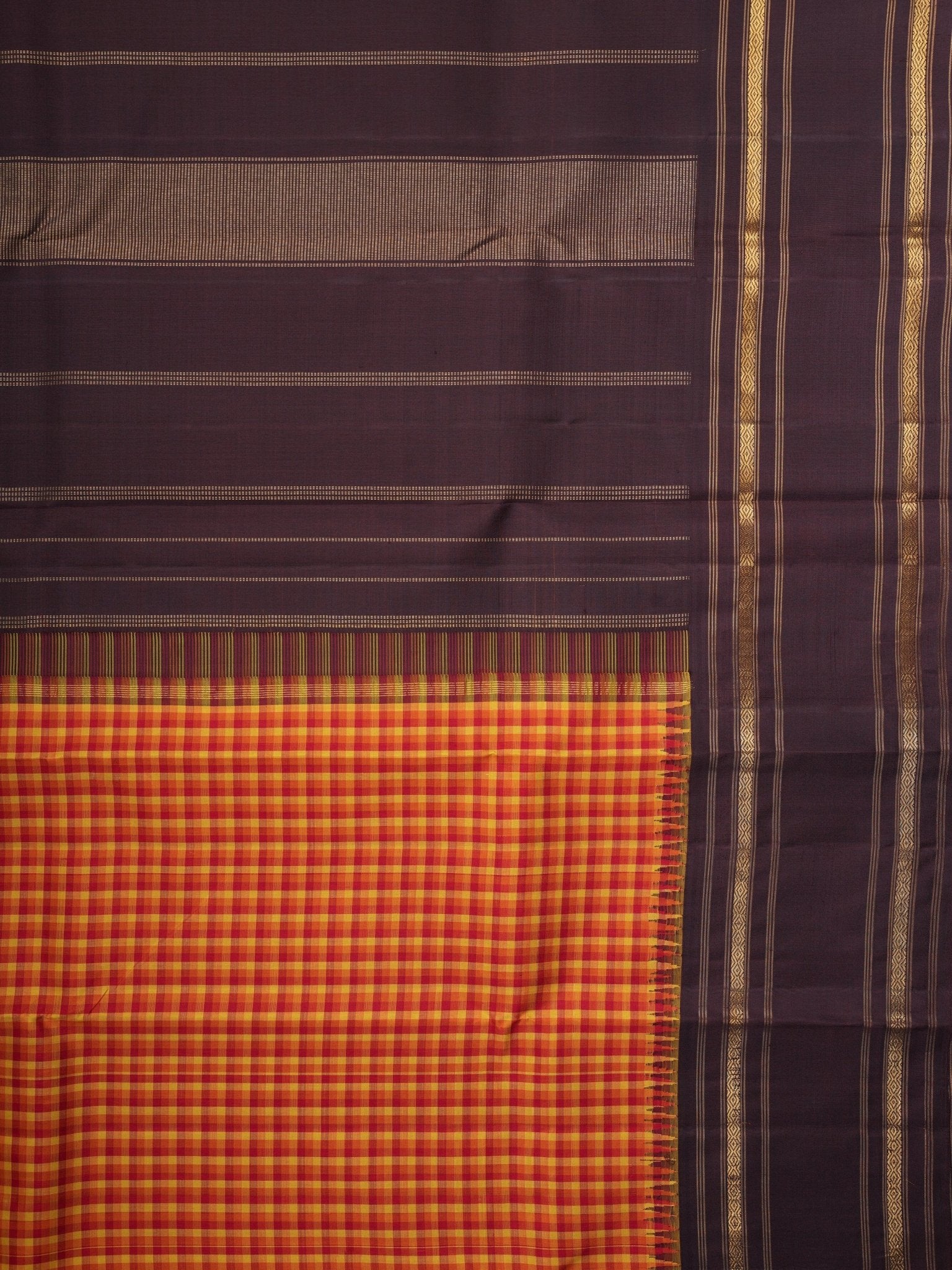 Kanchipuram Silk Multi 100% Pure Silk  - Manoranjitham Weaves - Handloom Store