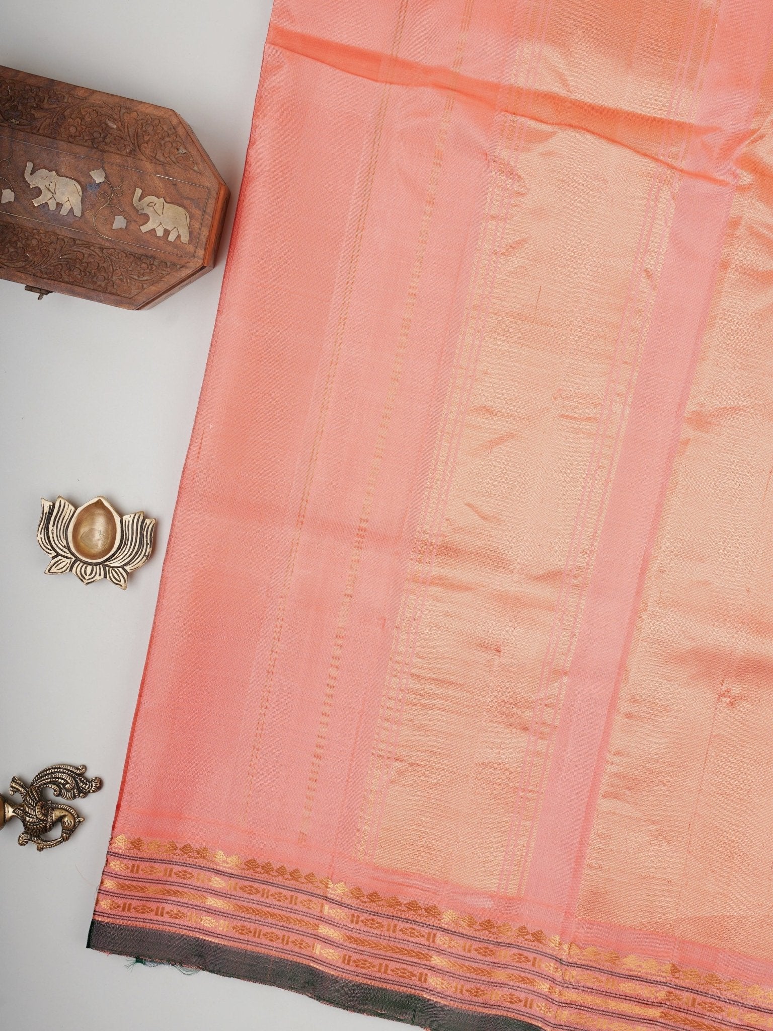 Gadwal Silk Grey 100% Pure Silk 