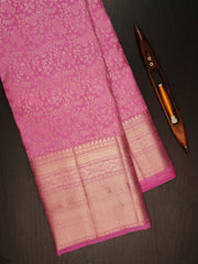 Kanchipuram Silk Pink 100% Pure Silk  Manoranjitham Weaves - Handloom Store