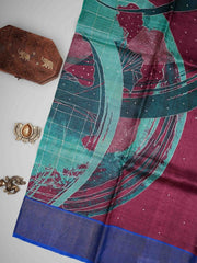 Tussars Purple 100% Pure Tussar Manoranjitham Weaves - Handloom Store