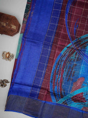 Tussars Purple 100% Pure Tussar Manoranjitham Weaves - Handloom Store