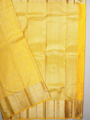 Kanchipuram Silk Yellow 100% Pure Silk  Manoranjitham Weaves - Handloom Store