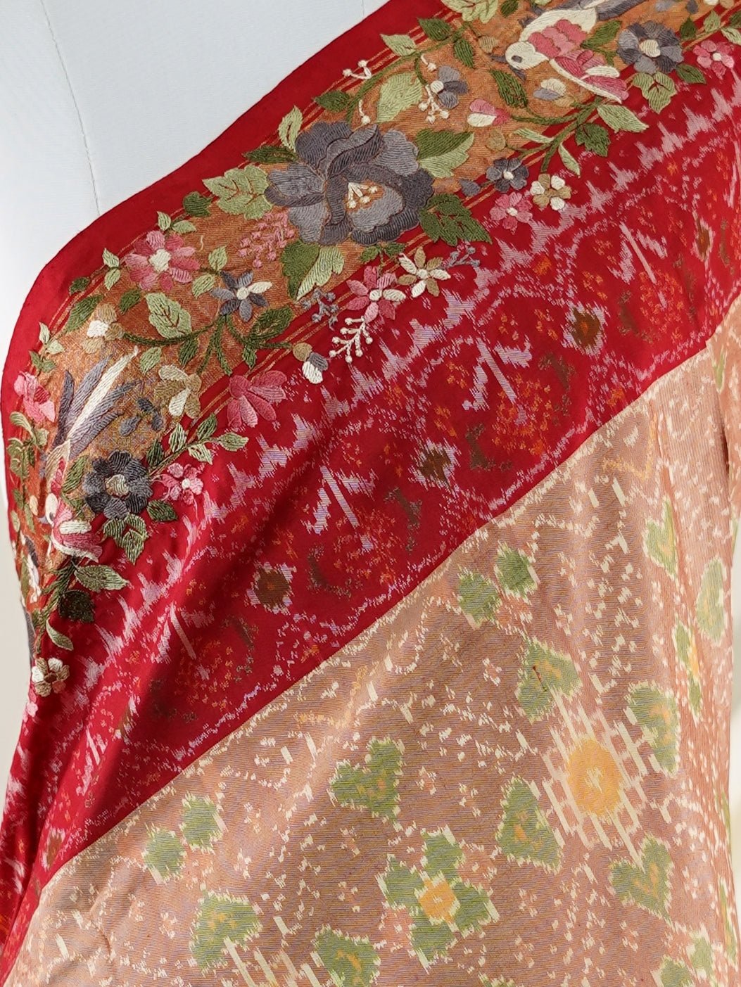 Pochampally Dark Beige 100% Pure Silk  - Manoranjitham Weaves - Handloom Store