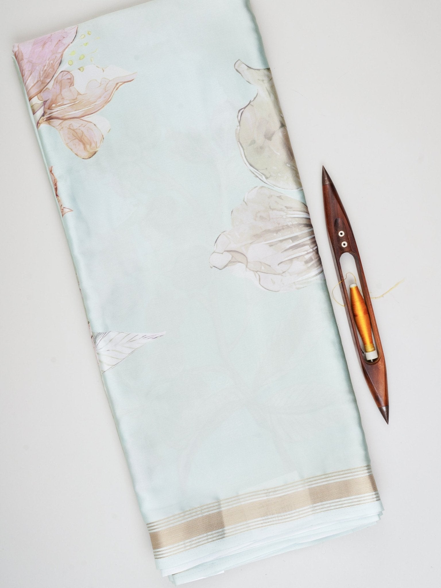Mushru Light Green Semi Mushru Manoranjitham Weaves - Handloom Store