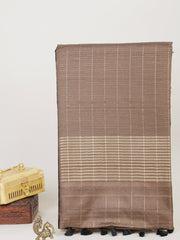 Tussars Black Semi Tussar Manoranjitham Weaves - Handloom Store