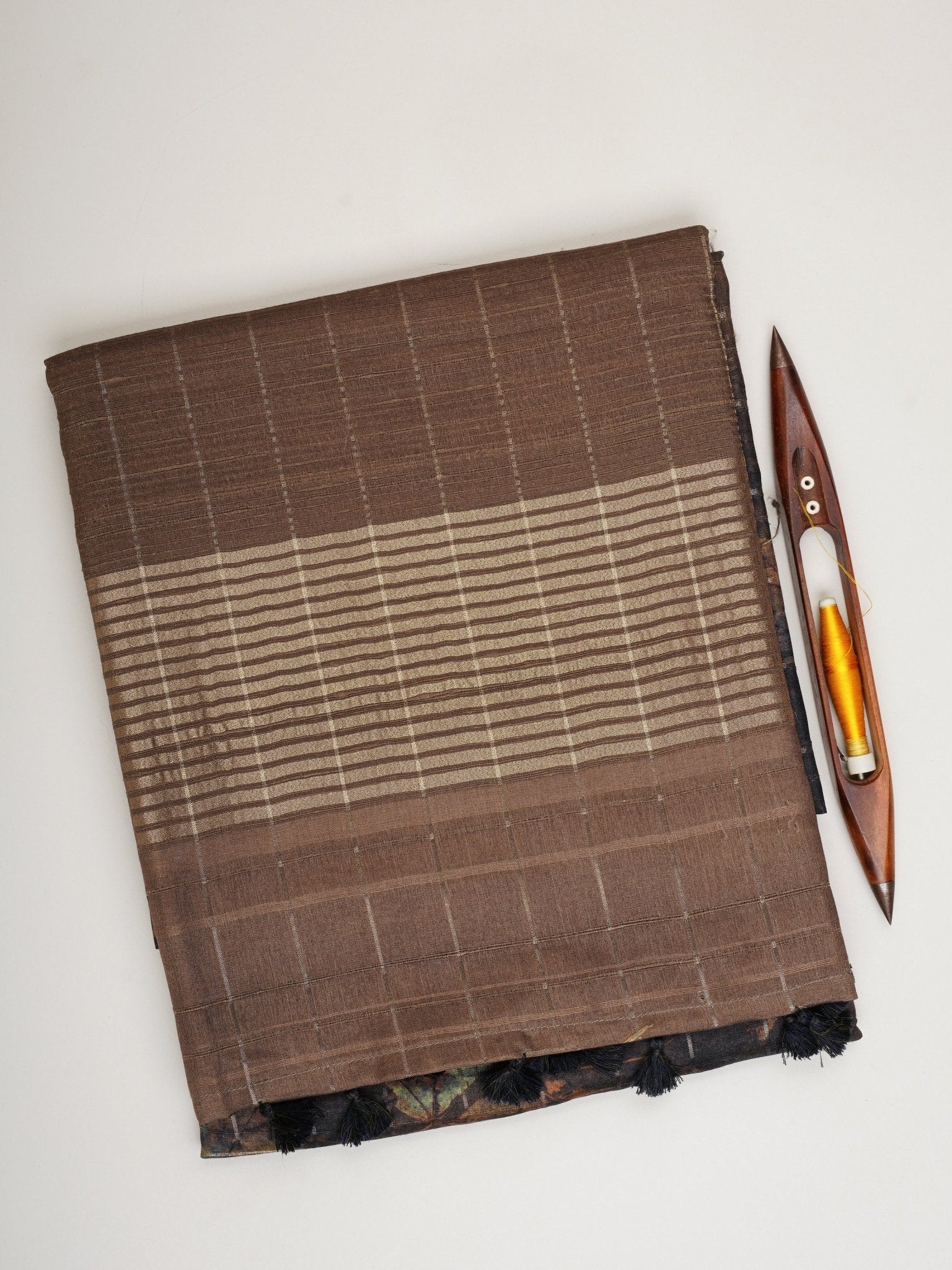 Tussars Black Semi Tussar Manoranjitham Weaves - Handloom Store