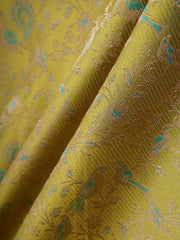 Katan Yellow 100% Pure Katan Silk Manoranjitham Weaves - Handloom Store