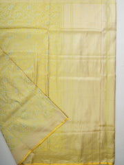 Katan Yellow 100% Pure Katan Silk Manoranjitham Weaves - Handloom Store