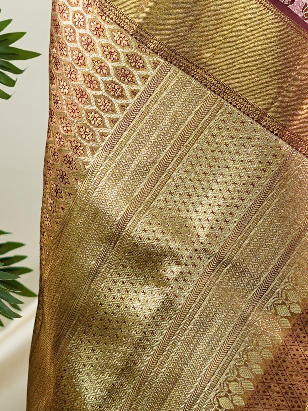 Kanchipuram Silk Peach Pink 100% Pure Silk  - Manoranjitham Weaves - Handloom Store