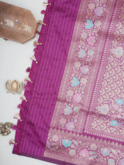 Katan Purple Katan Semi Silk Manoranjitham Weaves - Handloom Store