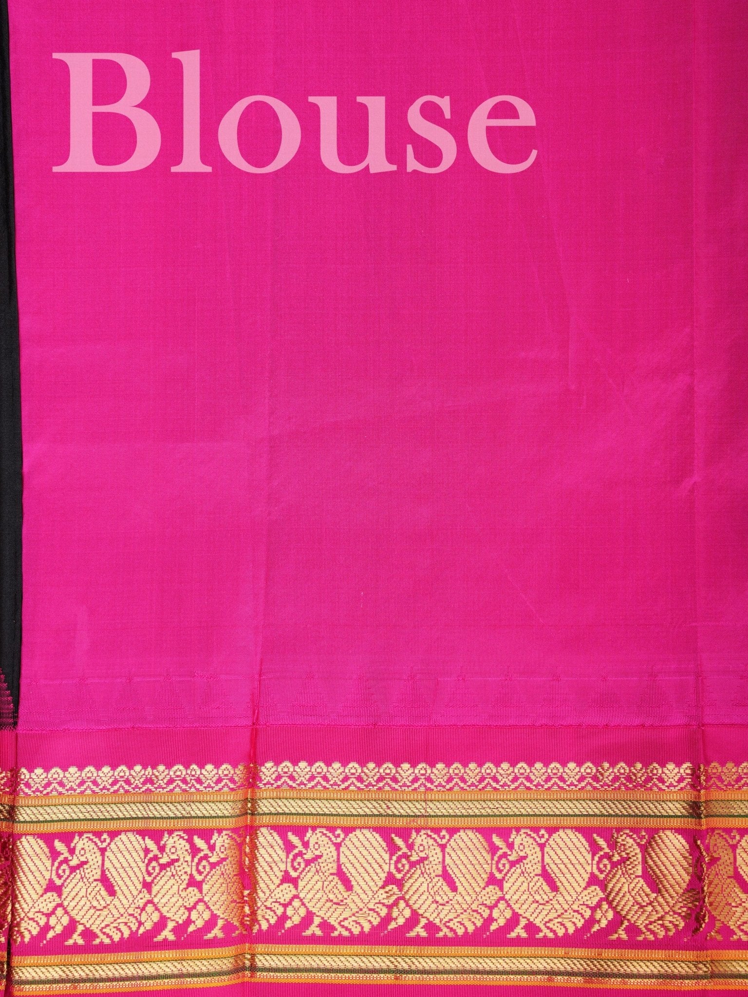 Narayanpet Black 100% Pure Silk  - Manoranjitham Weaves - Handloom Store
