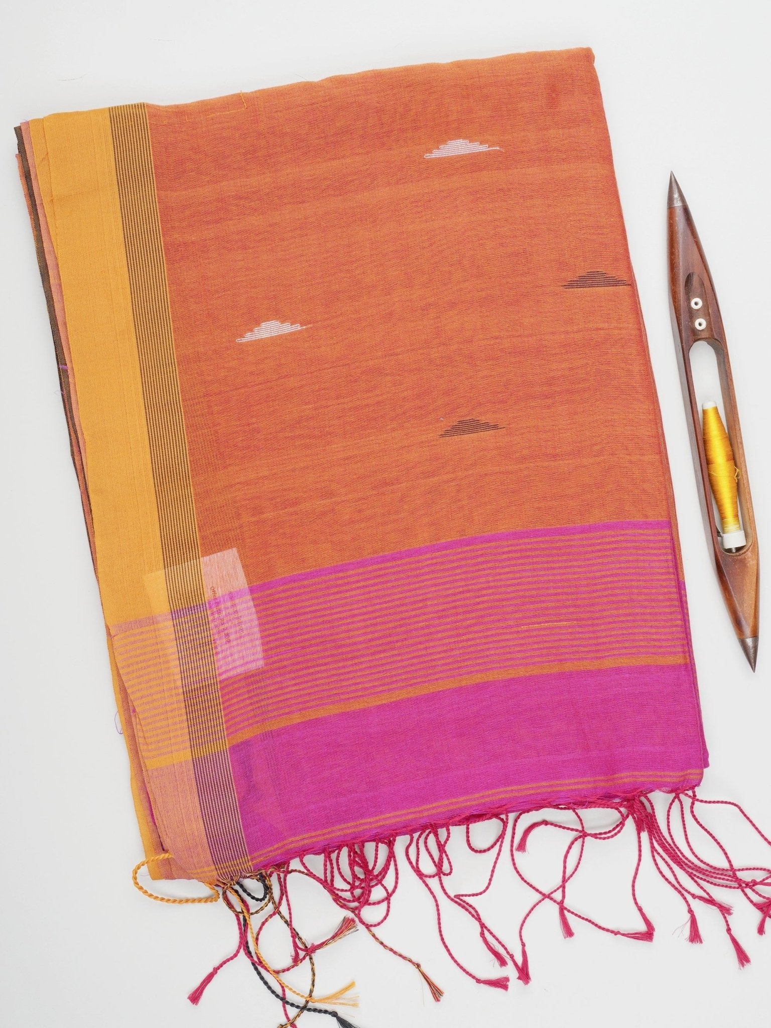 Cotton Orange 100% Pure Cotton Manoranjitham Weaves - Handloom Store