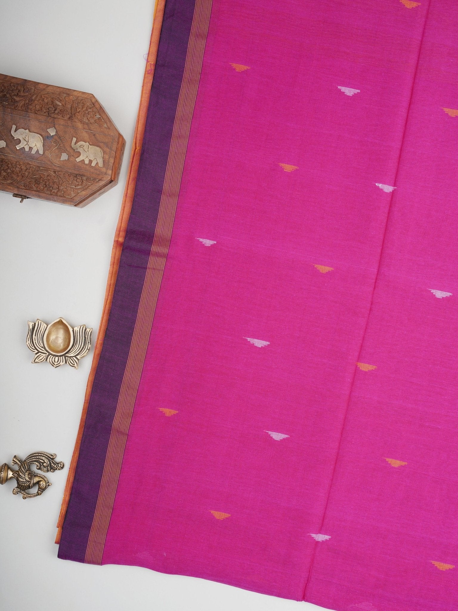 Cotton Orange 100% Pure Cotton Manoranjitham Weaves - Handloom Store