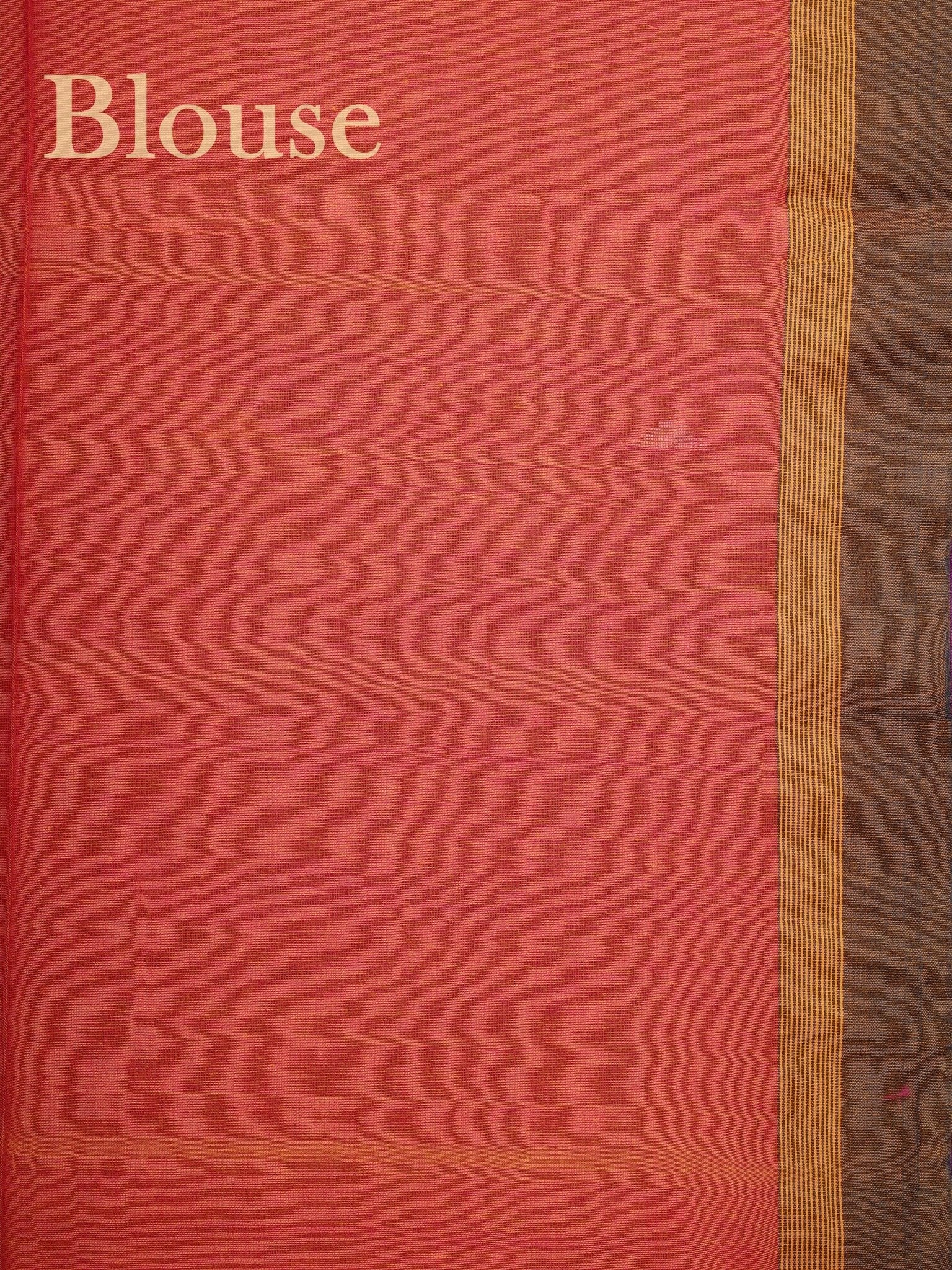 Cotton Orange 100% Pure Cotton Manoranjitham Weaves - Handloom Store