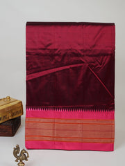 Narayanpet Maroon 100% Pure Silk  Manoranjitham Weaves - Handloom Store