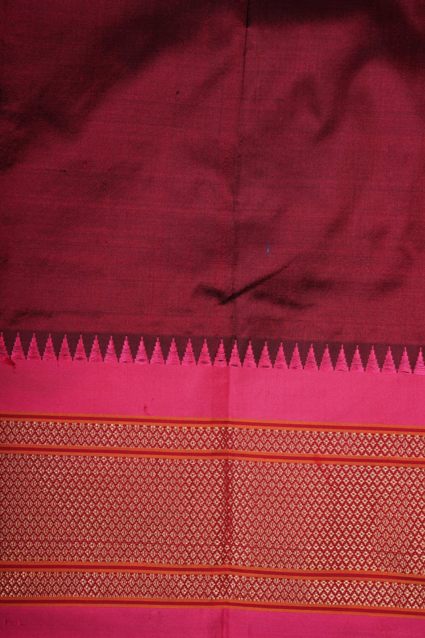 Narayanpet Maroon 100% Pure Silk  Manoranjitham Weaves - Handloom Store