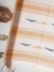 Cotton White 100% Pure Cotton Manoranjitham Weaves - Handloom Store