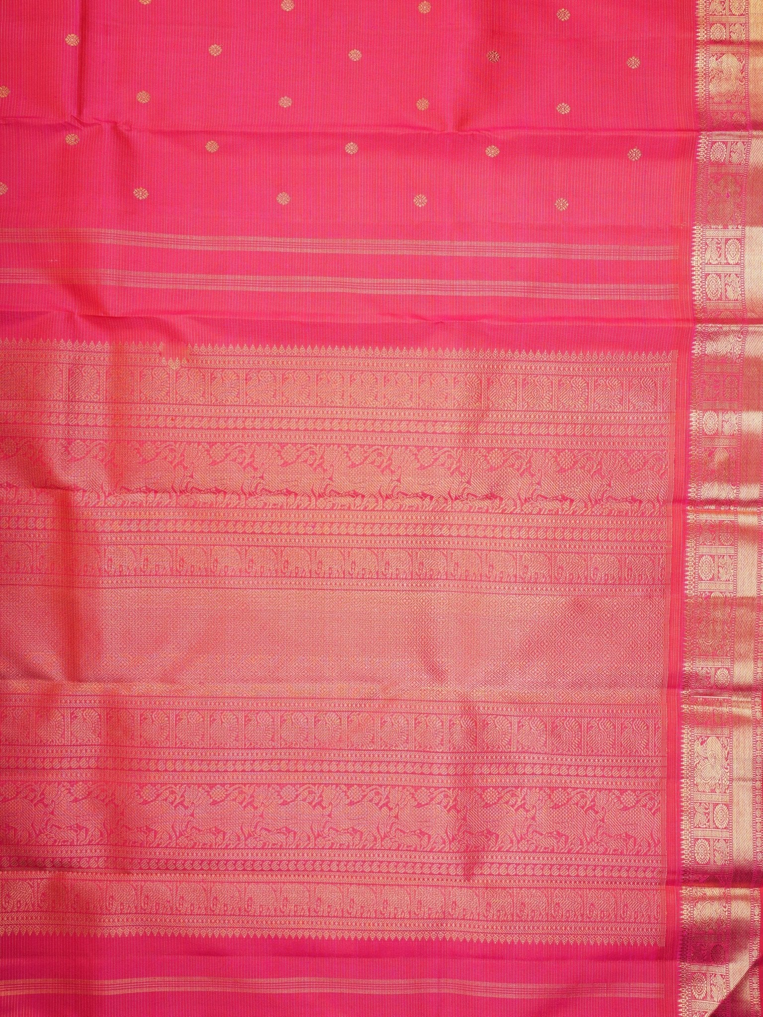 Kanchipuram Silk Pink 100% Pure Silk  - Manoranjitham Weaves - Handloom Store