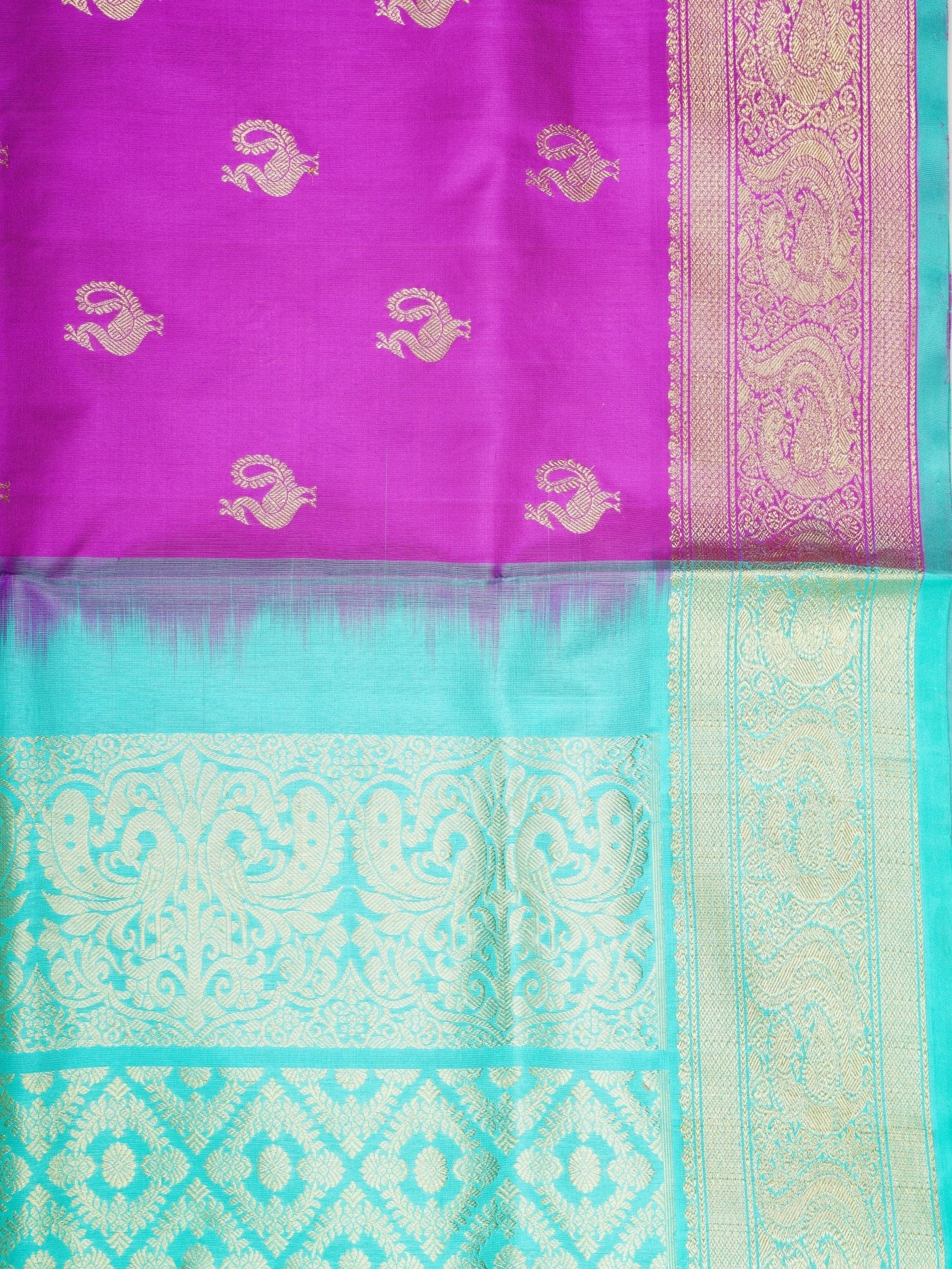 Venkatagiri Silk Purple 100% Pure Silk  Manoranjitham Weaves - Handloom Store