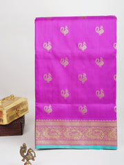 Venkatagiri Silk Purple 100% Pure Silk  Manoranjitham Weaves - Handloom Store