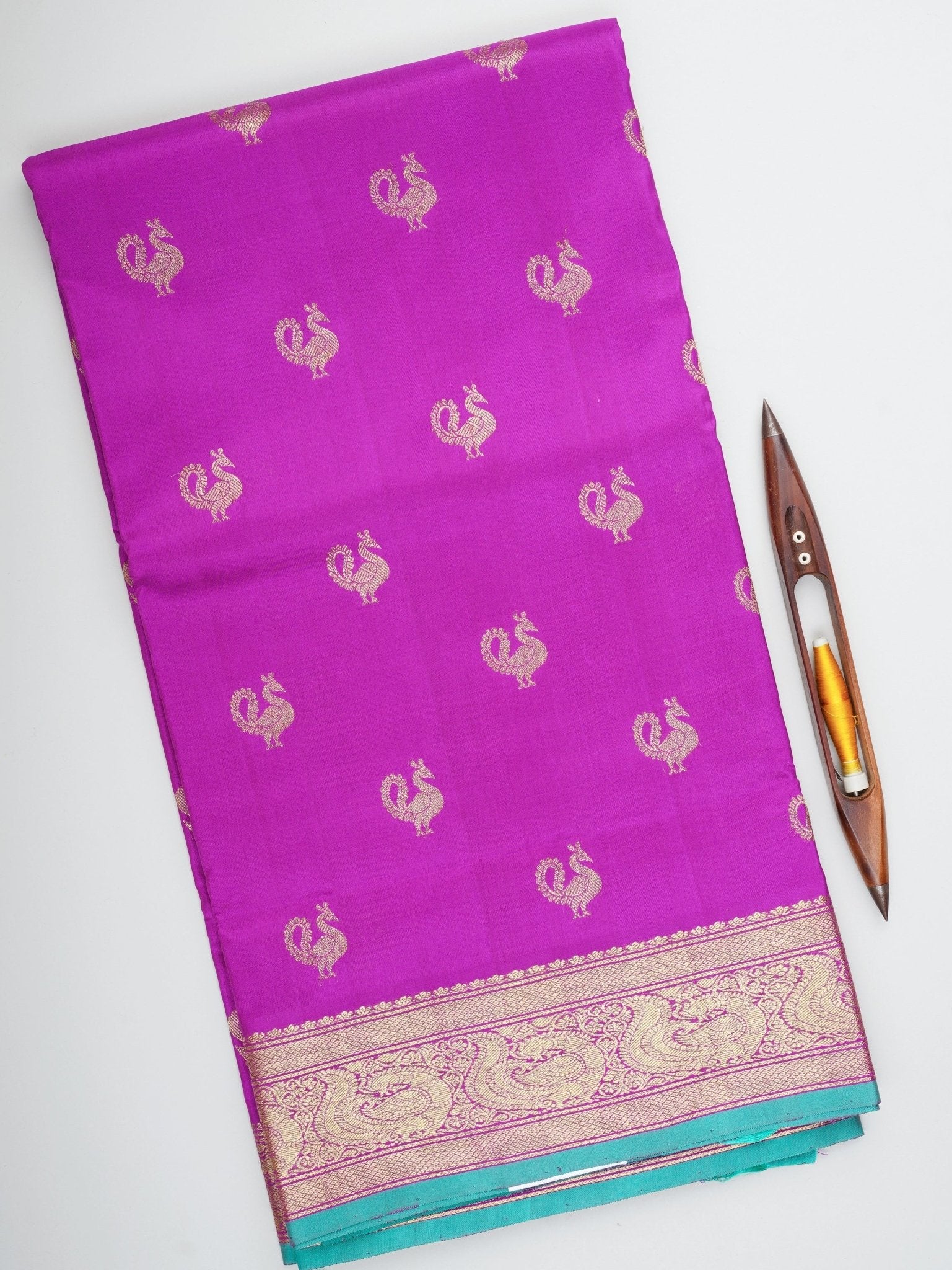 Venkatagiri Silk Purple 100% Pure Silk  Manoranjitham Weaves - Handloom Store