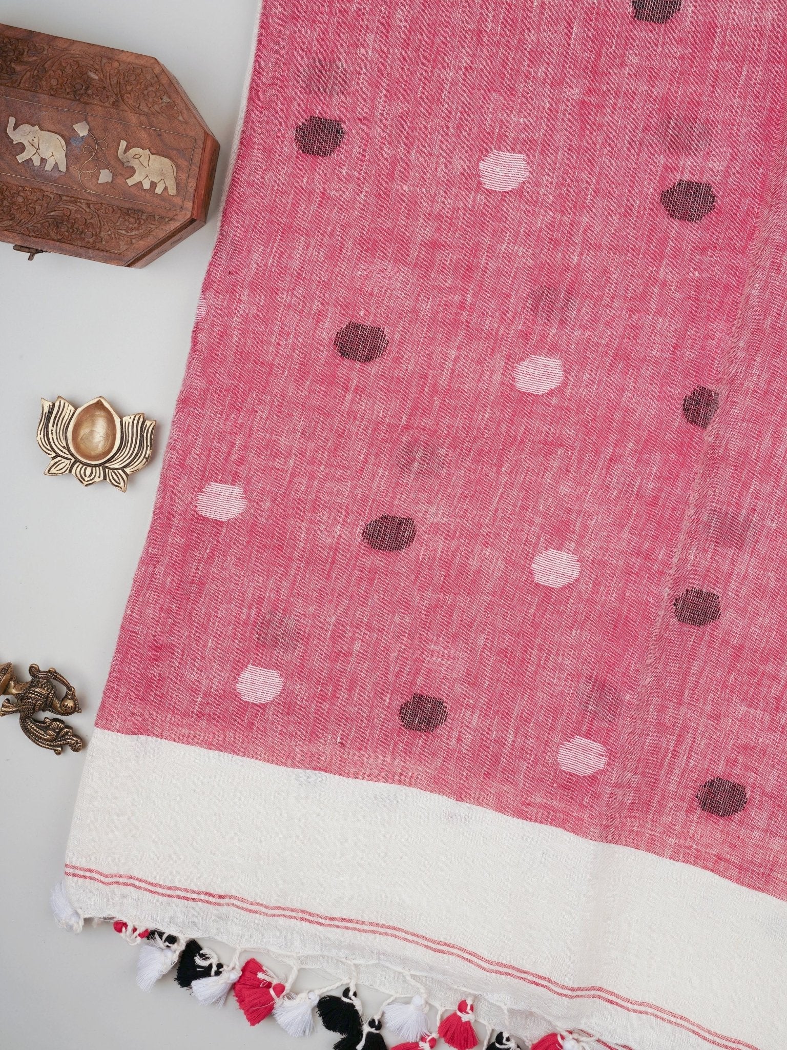 Linen Cream 100% Pure Linen Manoranjitham Weaves - Handloom Store