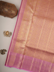 Kanchipuram Silk Pink 100% Pure Silk  Manoranjitham Weaves - Handloom Store