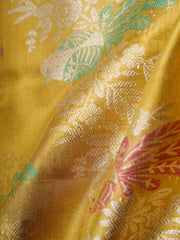 Kanchipuram Silk Yellow  100% Pure Silk  Manoranjitham Weaves - Handloom Store