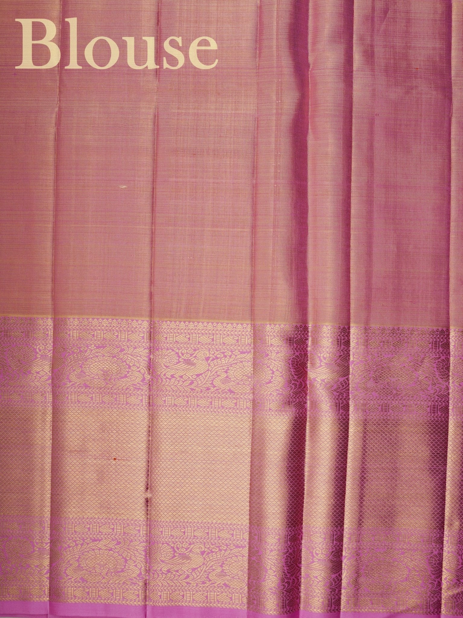 Kanchipuram Silk Pink 100% Pure Silk  Manoranjitham Weaves - Handloom Store